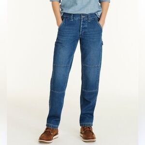 LL BEAN SIGNATURE SUPER-SOFT JEANS , HIGH-RISE STRAIGHT-LEG CARPENTER WOMENS 10